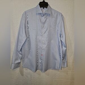 Armani Collezioni Light Blue Striped Dress Shirt